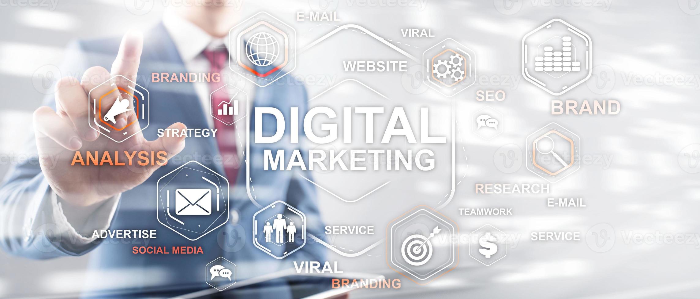 digital marketing mixed media business background wallpaper photo